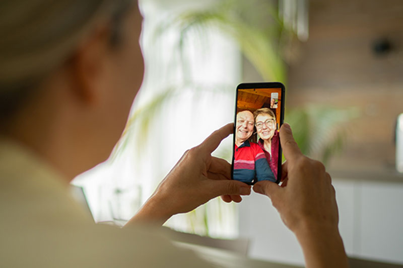 video call with senior parents